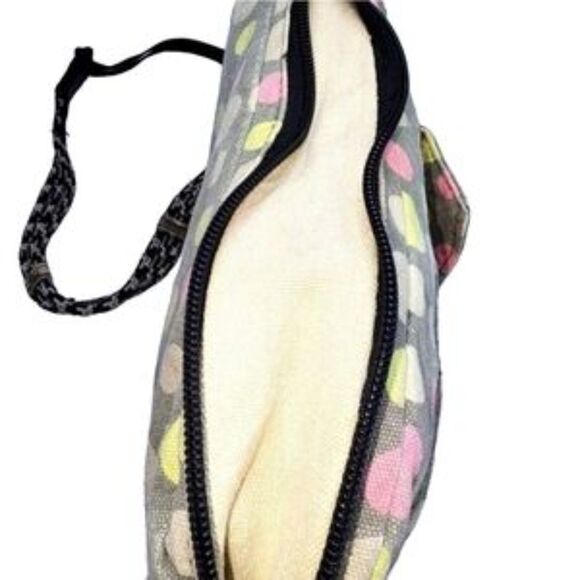 Kavu Limited Edition Tan With Pink & Yellow Polka Dot Canvas Rope Crossbody Bag - Picture 9 of 12